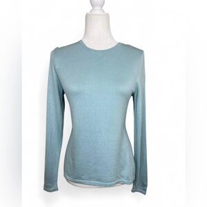Pendleton Light Blue Long Sleeve Women's Top 85% Silk. 15% Cashmere